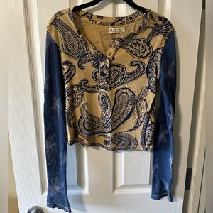 We The Free Paisley Top with Statement Sleeves